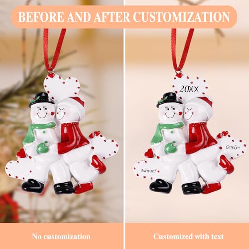 Image of iDIY Personalized Couple Christmas Ornaments 2025 - Custom Resin Christmas Tree Decoration, Customized Names & Year Keepsake Gift for Him & Her, Holiday Ornament for Couple, Newlywed, Anniversary