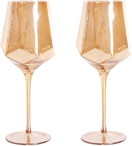 Miniatura 11 de Copas de vino ámbar vintage, juego de 2 copas de vino de tallo largo, copas de champán, copas de copa sin plomo, elegantes copas de vino ideales
