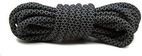 Lace Lab Black 3M Reflective Round Rope Laces for Sneakers, Boots, Shoes (36")