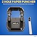 1InTheOffice 2 Hole Punch, Paper Puncher, Low Force Required, Jam Resistant, 28 Sheet Capacity, Black