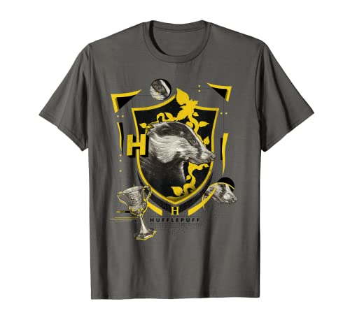 Harry Potter Hufflepuff Magicial Mischief Level Up Crest Camiseta
