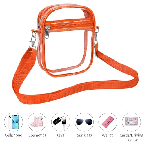 Image of Clear Bag Stadium Approved, Clear Crossbody Purse Bag with Front Pocket for Concerts Sports Events Festivals