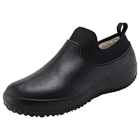 YUKTOPA Mens Womens Oil Resistant Chef Work Shoes Waterproof Non Slip Kitchen Work Clogs Safety Garden Clogs Water Shoes Black 38 Cover