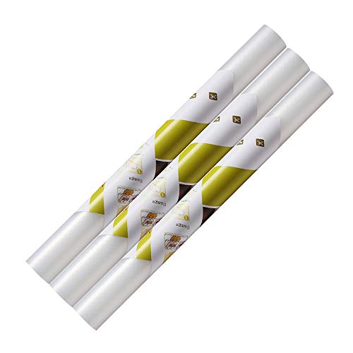 Dulcii 3 Rolls Shelf Liner, 3-Pack Vinyl Shelf Liners Non-Adhesive Non-Slip BPA Free