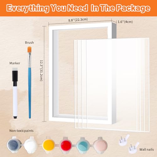 image for BitMit Family Handprint Kit, DIY Craft Keepsake Frame, Personalized Ha