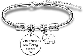 JMIMO Inspirational Gifts for Women Don't Forget How Strong You are Bracelet Birthday Christmas Graduation Gifts Elephant Lovers