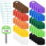 50 Piezas Tapas para Llaves de Silicona, 10 Colores Fundas para Llaves, Cubiertas de Llave, con Etiquetas, Flexible y Reutilizable, para una Fácil Identificación de las Llaves de Casa, Oficina