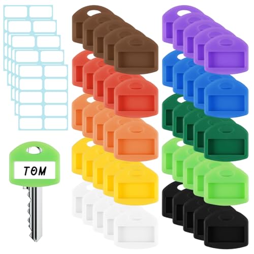 50 Pièces Couvre Clef en Silicone, 10 Couleurs Couvres Clés, Capuchons de Clés, Couvre...