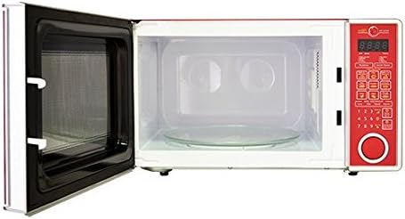 Interior view of DAEWOO KOR-142HR Microwave Oven with door open and turntable visible