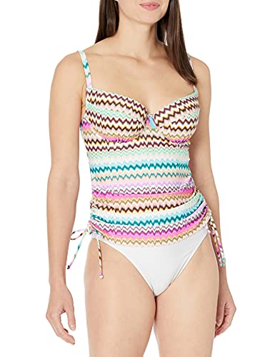 Panache Swim Women's Standard Milano Balconette Underwire Tankini Top, Ikat Print, 34E