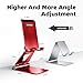TOPGO Cell Phone Stand, [Stable & Height Adjustable] Foldable Cellphone Holder for Desk, Office Desktop, Bedside Table, Compatible with iPhone 17 Pro Max/Galaxy S25 Ultra/Smartphones/iPad mini (Red)