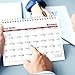 Cranbury Small 2020 Desk Calendar 8x6 (Red), Monthly Flip Desktop Counter Top Calandar with Bonus Planner Stickers for 2020 Calendars, Use to December 2020, Home or Office Calender