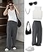 Susclude Casual Baggy Dress Pants Men Wide Leg Pleated Pants Mens Oversized Lightweight Slacks Trousers for Men Gray