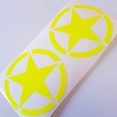 Autocollant de tuning pour voiture - Jaune fluo - 9 cm x 9 cm - Pour tuning - OEM DUB - Pour scooter, moto - 38