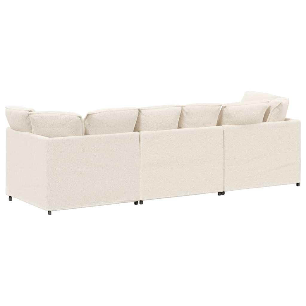 vidaXL Sofá modular con cojines de tejido rizado similar a la lana