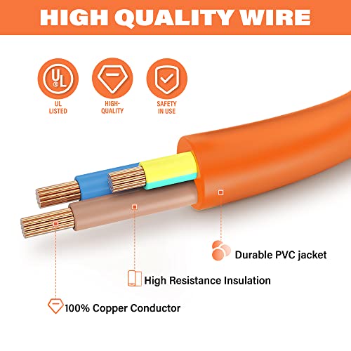 Flameweld 30Amp Rv Power Extension Cord - 25 Feet Nema Tt-30P To L5-30R Twist Locking, Heavy Duty Rv Generator Power Extension Cord Stw 10*3 Gauge 125V #TOP3