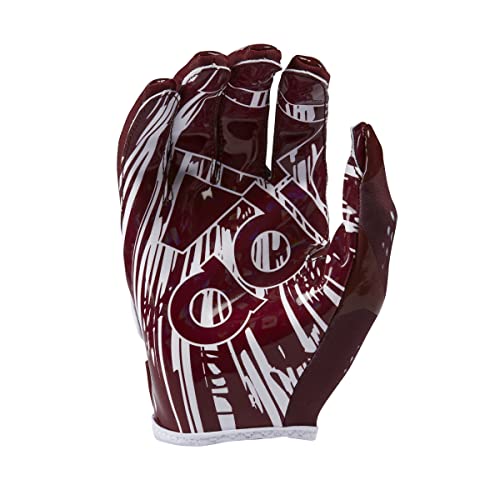 adidas Adizero 12 Adult Football Receiver Gloves, Maroon/White, Small - image 3
