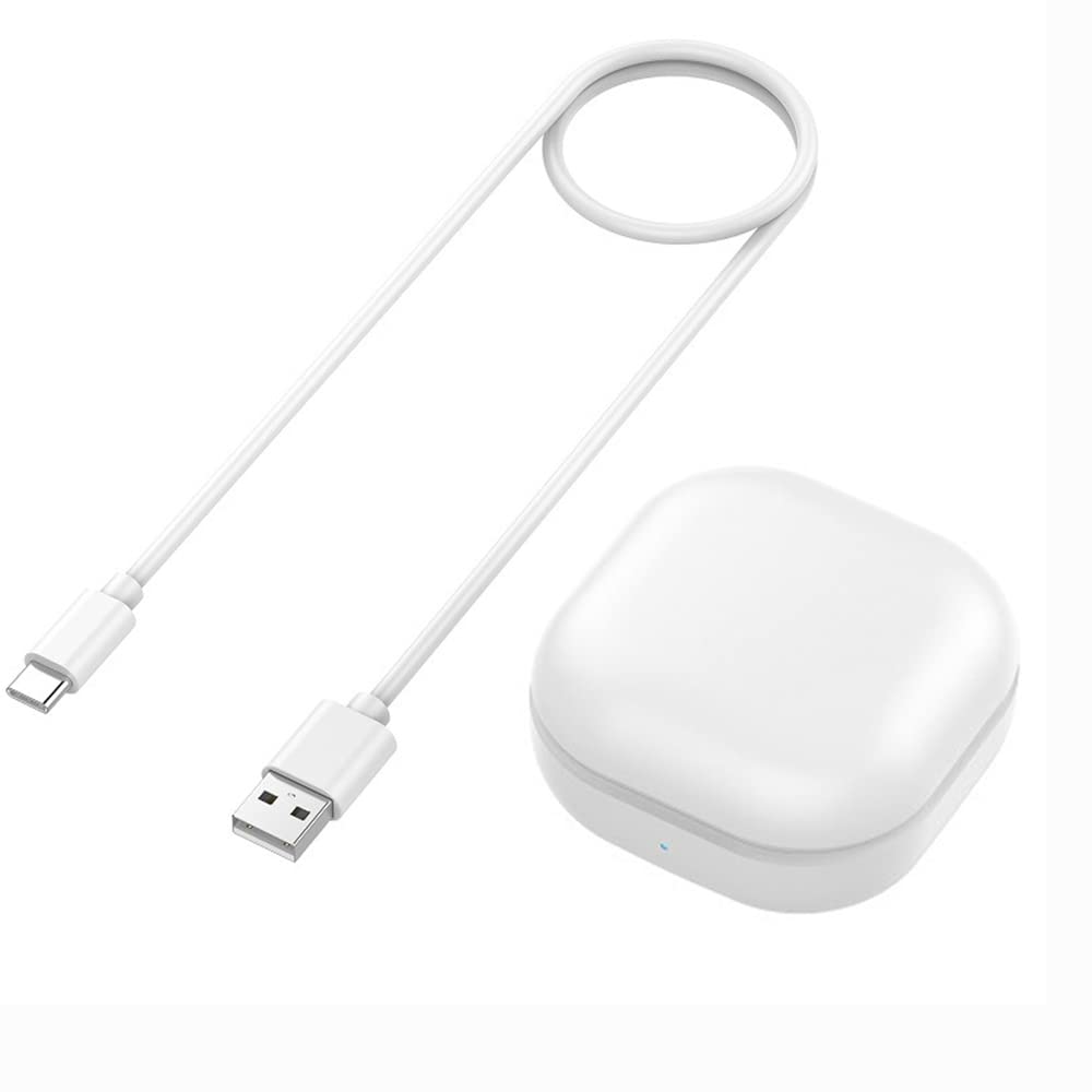 Charging Case for Galaxy Buds Live Headset, Charging Compartment Dock Station SM-R180 Storage Charger with Type C Cable for Samsung Galaxy Buds Live Headphone (White)