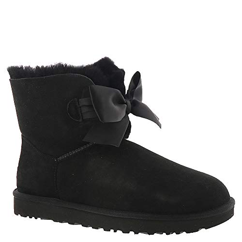 UGG Women's W GITA Bow Mini Fashion Boot, black, 9 M US