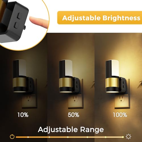 Image of L LOHAS LED Night Lights Plug into Wall, 2 Pack, Plug in Night Light, Soft White /Cool White /Amber, Dimmable Backlit Nightlight with Light Sensor, 180 Rotatable Nightlights Plug in Wall for Hallway