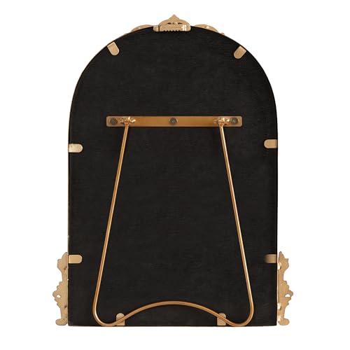 Kate and Laurel Myrcelle Traditional Arched Tabletop Easel Mirror, 14 x 19, Gold, Vintage Small Arch Mirror with Ornate Garland Detailing Along The Crown and Edges of The Frame by Kate and Laurel - Image 6