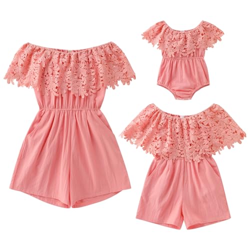 AWIBMK Mommy and Me Jumpsuit Shorts Overall Off...