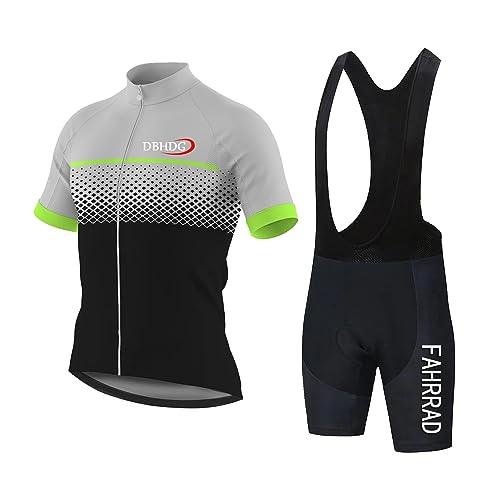 KAISUN Completo Ciclismo Uomo Maglia Ciclista Estivo Tuta Ciclismo MTB Bici, Completino Abbigliamento Bicicletta Traspirante con Fondello Gel (Color : Typ-9, Size : Large)