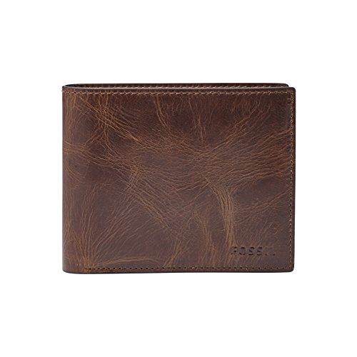 Fossil Geldbörse für Herren Derrick, Leder Bifold Dunkelbraun 11,4 cm L x...