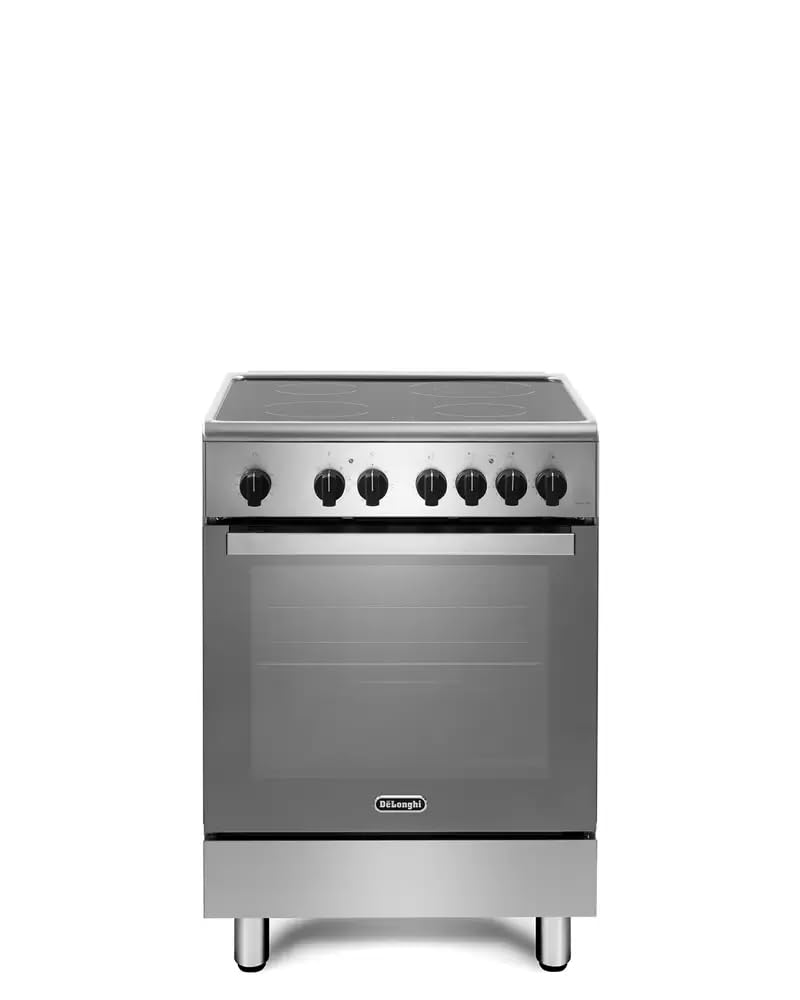 Cucina con forno elettrico, 4 fuochi, 60x60 cm, Inox
