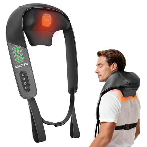 Image of Snailax Neck and Shoulder Massager with Heat, 4D Shiatsu, FSA Eligible | 2026 Upgraded Shiatsu Kneading, Graphene Heat, 4 Modes, 2 Intensities, 90-Min Cordless Use, Type-C Charging