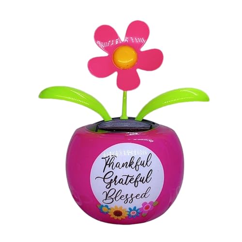 Flor de Baile con energía Solar, Novedad Adorno de Flor de Baile Solar, Cabeza temblorosa, Juguetes solares de Baile, Divertido Juguete de Bailarina Animada oscilante para decoración de Escritorio de