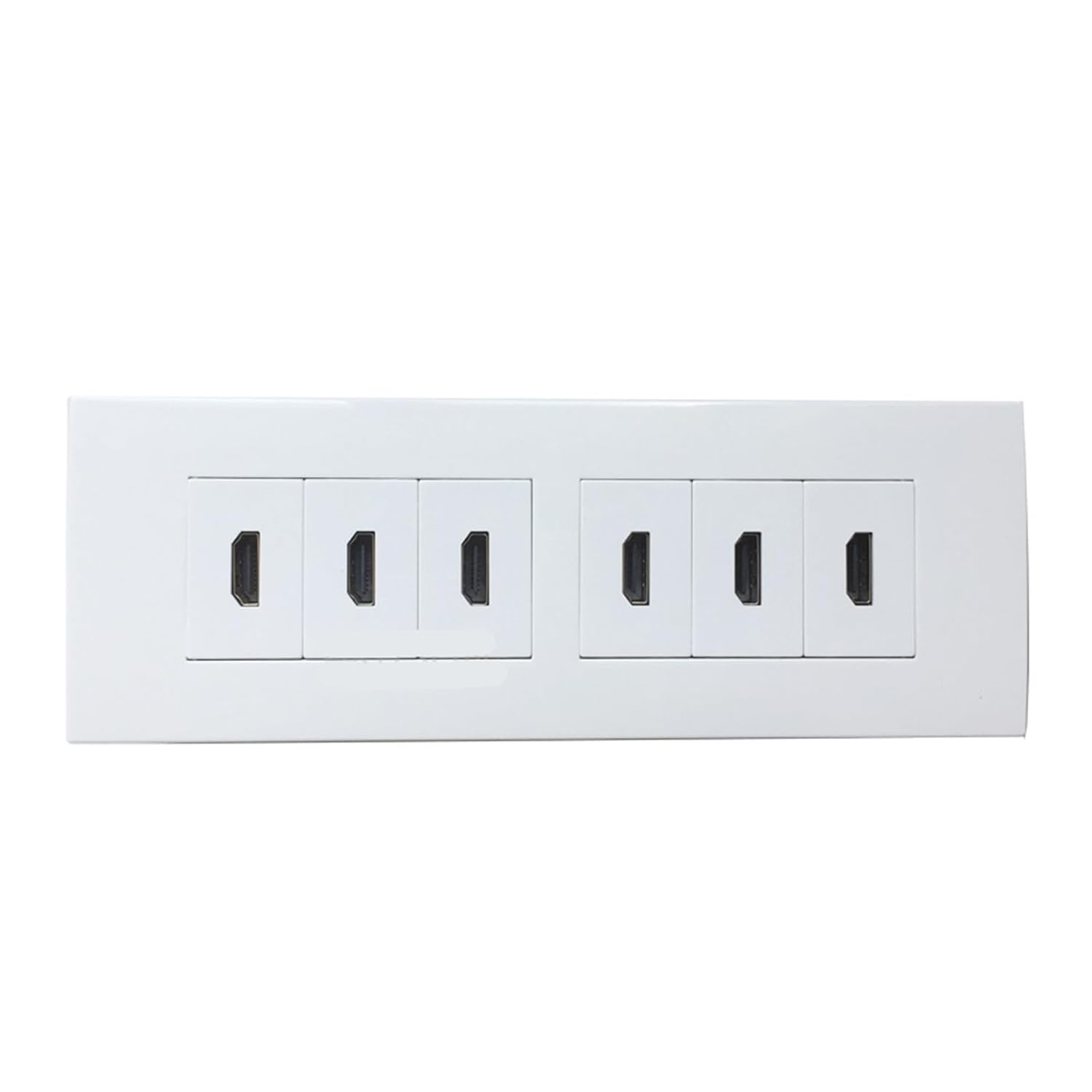 6-Port HDMI 2.0 Wall Plate Six-Socket HDMI Patch Panel Connector Female to Female(Rectangle)