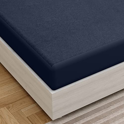 Image of Amigos 100% Waterproof Ultra Soft Cotton Feel Terry Mattress Protector King Size 72 inchx 72 inch | Breathable Hypoallergenic Elastic Fitted Mattresses Cover (72x72, Navy Blue)