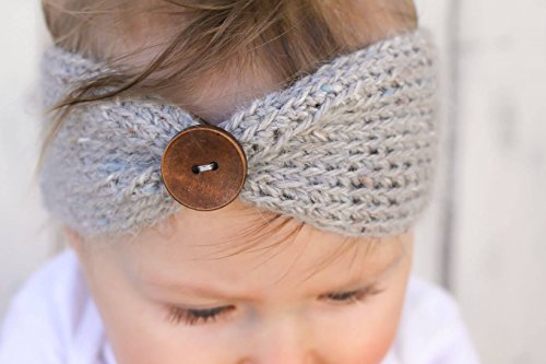 QandSweet Baby Turban Head Wrap Headbands Girl Knitting Button Hairbands2