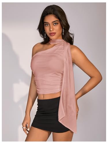 Image of RoseSeek Women's Y2K Leopard Polka Dots Halter Asymmetrical Neck Crop Tops