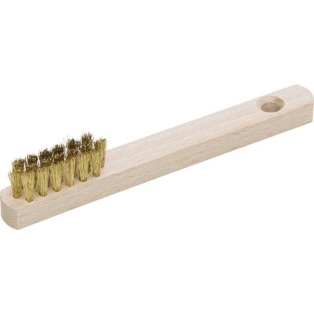 GEDORE Spark plug brush, for Spark plugs, 15 mm brass wire bristles, Wooden handle, Wire brush, 280 mm long, 647