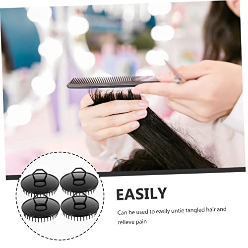 10pcs Shampoo Brush Body Massager Scalp Brush Dandruff Flat Body Scrubber Head Small Scalp Massager Travel Hair Brush Cutlery Holder Hair Wash Brush Hair Exfoliator Plastic Black2