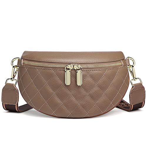 Image of Eslcorri Small Crossbody Sling Bag for Women Trendy - Fanny Packs Leather Chest Belt Bum Bag Anti Theft Purse for Travel