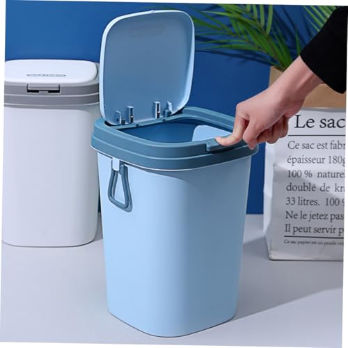 Poubelle de bureau avec couvercle anti odeur 8l compacte à pression - 7