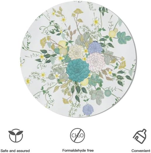 Miniatura 3 de Bidesign Mantel floral de primavera redondo de 60 pulgadas, diseño de mariposas rúticas, tela impermeable, manteles decorativos para vacaciones,