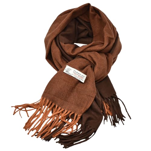 Glory Max Womens Solid 2 Tones Winter Scarf Cashmere Feel Oversized Large Soft Warm Shawl Wrap 74