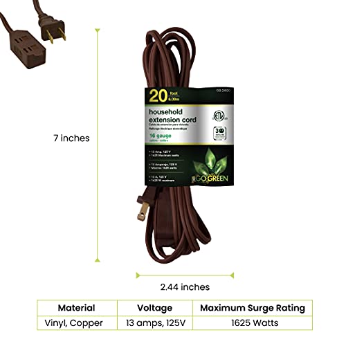 Power By Gogreen GG-24820 Go Green Power Inc. 20Ft Household Extension Cord thumb #4