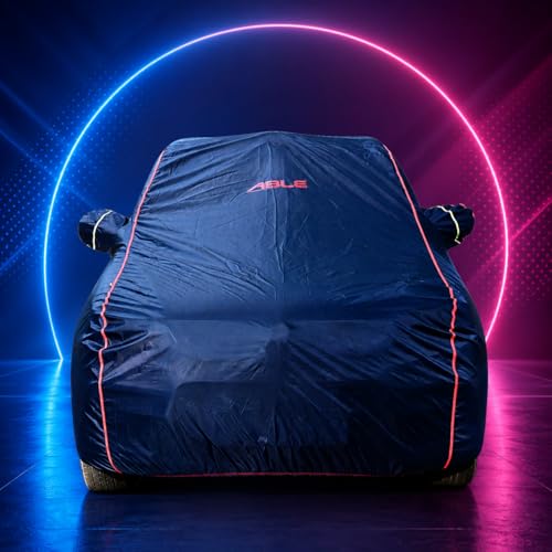 Image of Able Parashuit Blue WR Water Resistance Car Body Cover with Mirror Pockets and Driver Door Zipper Compatible for Honda BRIO (2018 to Till Now Model)