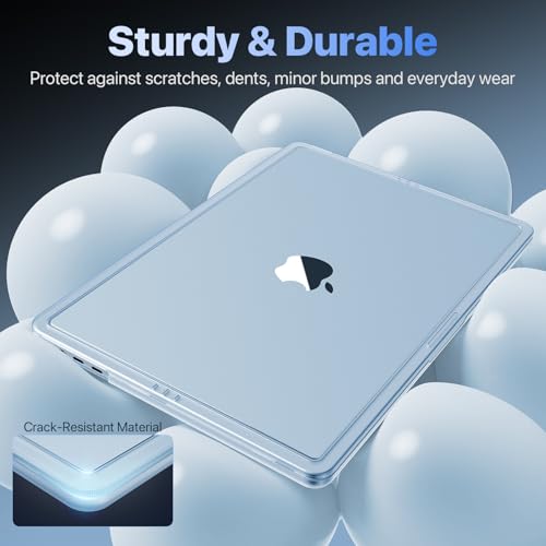 Image of Soonjet for MacBook Air 15 inch Case | M5 M4 M3 M2 2026 2025-2023 | Thinner, Lighter, Tougher | True-to-Original Color | Protective Hard Shell Laptop Cover | A3448 A3241 A3114 A2941 | Sky Blue Clear