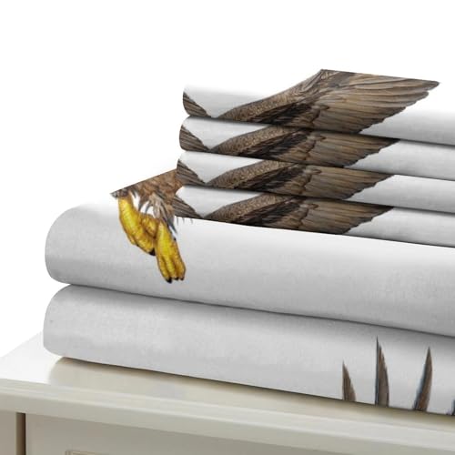 Parure de lit aigle blanc 140x200 avec housse de couette single - 7
