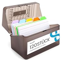 Koogel Karteikarten Box A7 mit 5 Farben Lernkarten, für Sprachprüfungen, Vokabeltraining und tägliches Lernen, Organizer 14×8×9 cm
