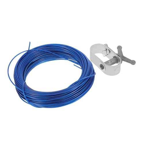 OFFSCH Ersatz Poolabdeckungsseil Aus Stahl Für Eingebaute Pools Poolabdeckungsseilwinde Poolabdeckungs Festziehset Poolabdeckungsseilreparatur Blau