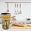 Egyptian Coffee Mug Large Tea Cup Golden Porcelain Ceramic Egyptian Theme Mug Presents Gift for Family Friends Home Office Dishwasher Microwave 350ml (Black and Gold) #3