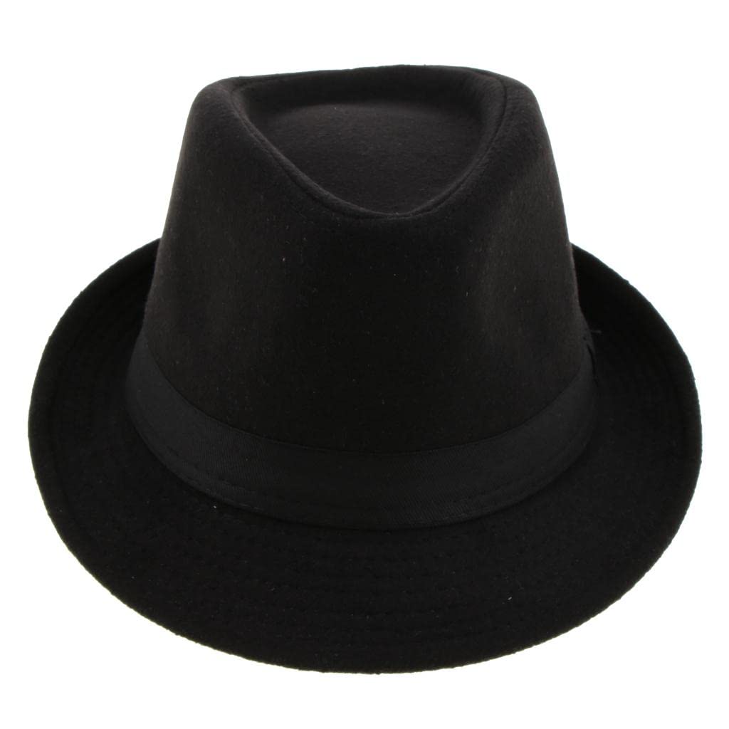 Men's Manhattan Structured Gangster Trilby Irish Wool Felt Fedora Hat Black Clothing, Shoes & Accessories | Mens Accessories | Hats