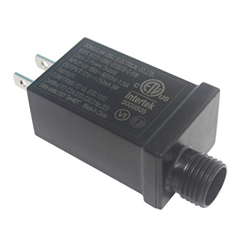 12V 9W LED Power Supply Low Voltage LED Transformer UL Class 2 Power Supply IP44 LED Driver US Plug LED Adapter For String Light, Christmas Tree, Projector Light, Lawn Lamp (12V9W 2Pack)